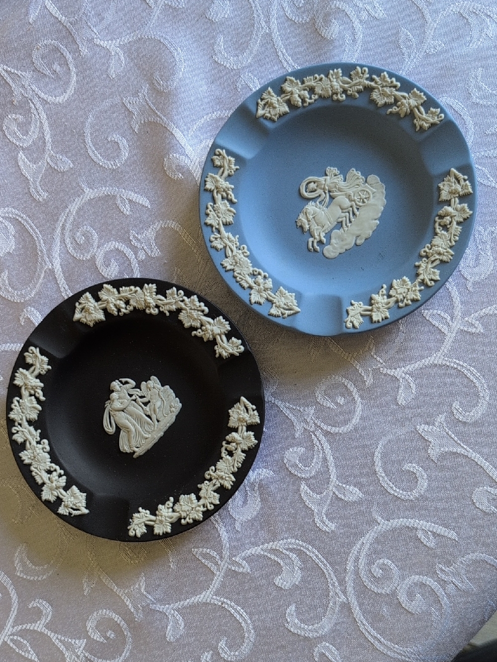 Vintage Wedgwood Jasperware Mini Trays in Blue and Black
